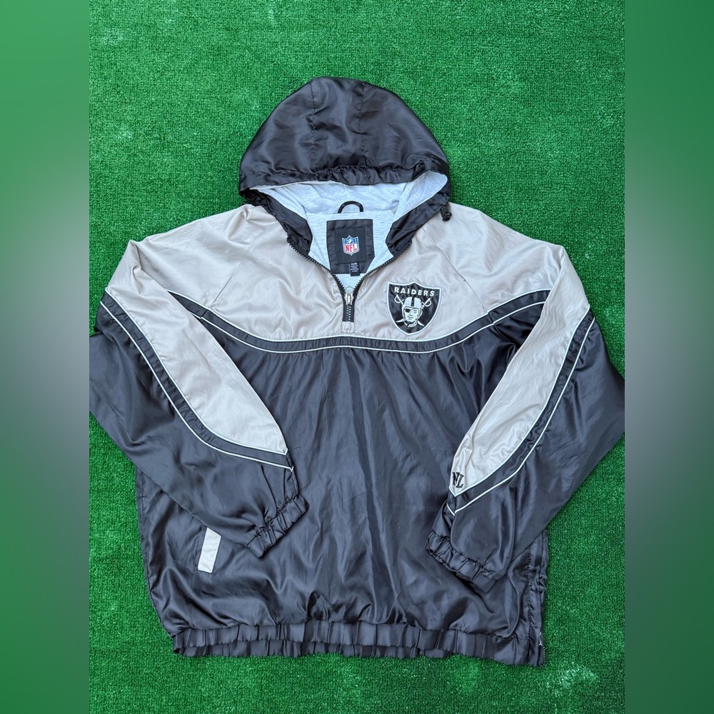NFL Raiders Black and Gray Hooded Jacket